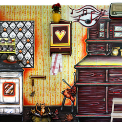 Malerische & kunsthandwerkliche Gestaltung einer Raumwand (390cm x 220cm)