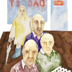 watercolouds and crayons