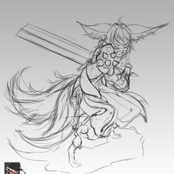 Cat Warrior Sketch