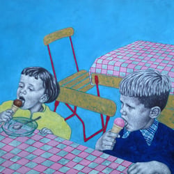Ludwig und Inge essen Eis, 50 × 40 cm