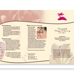 Trauminsel Massagestudio // Wickelfalzflyer Außen