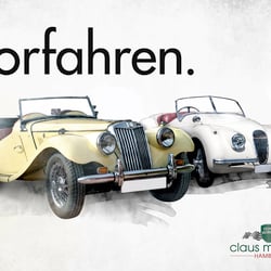 Plakat-Entwurf für Klassiker Autohaus Claus Mirbach