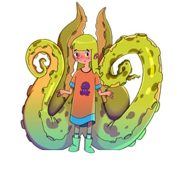 Girl with tentacle hair t shirt design