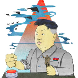 Illustration für Kleinert Illustratoren, München: Angst vor Nordkorea