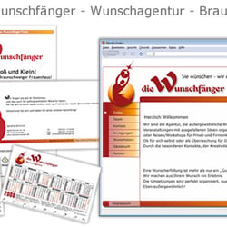 Die Wunschfänger Wunschagentur – Logo, Visitenkarten, Werbemittel, Webseite