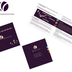 Folder VenusComm – Slogan >>wir hören uns auf sie ein.<<