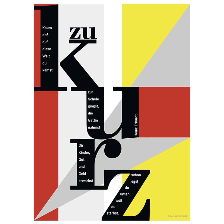 Gedichtbild Zu kurz
