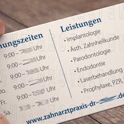 Zahnarzt Praxis Visitenkarten erstellen | Layout gestalten