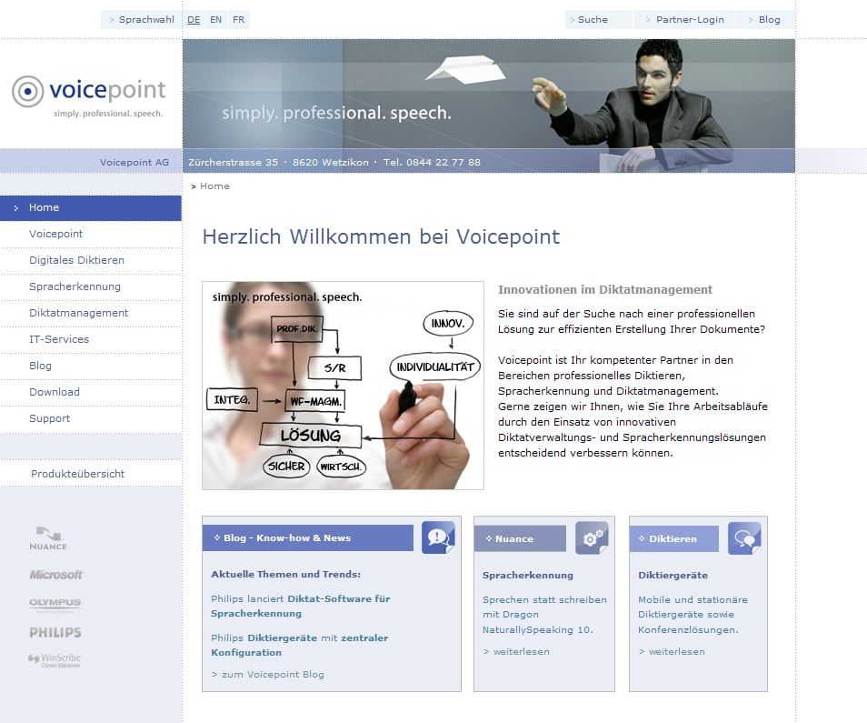 Screenshot Voicepoint Website