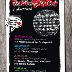 Plakat für abendliche Veranstaltung im Herz von St. Pauli