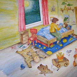 Kinderbuchillustration, Acryl