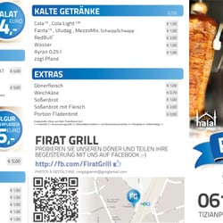 FIRAT GRILL Menu Front