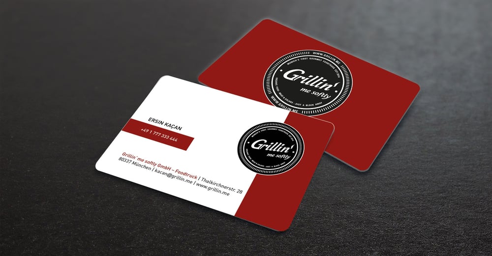 Visitenkarten Design für Grillin’ me softly Foodtruck