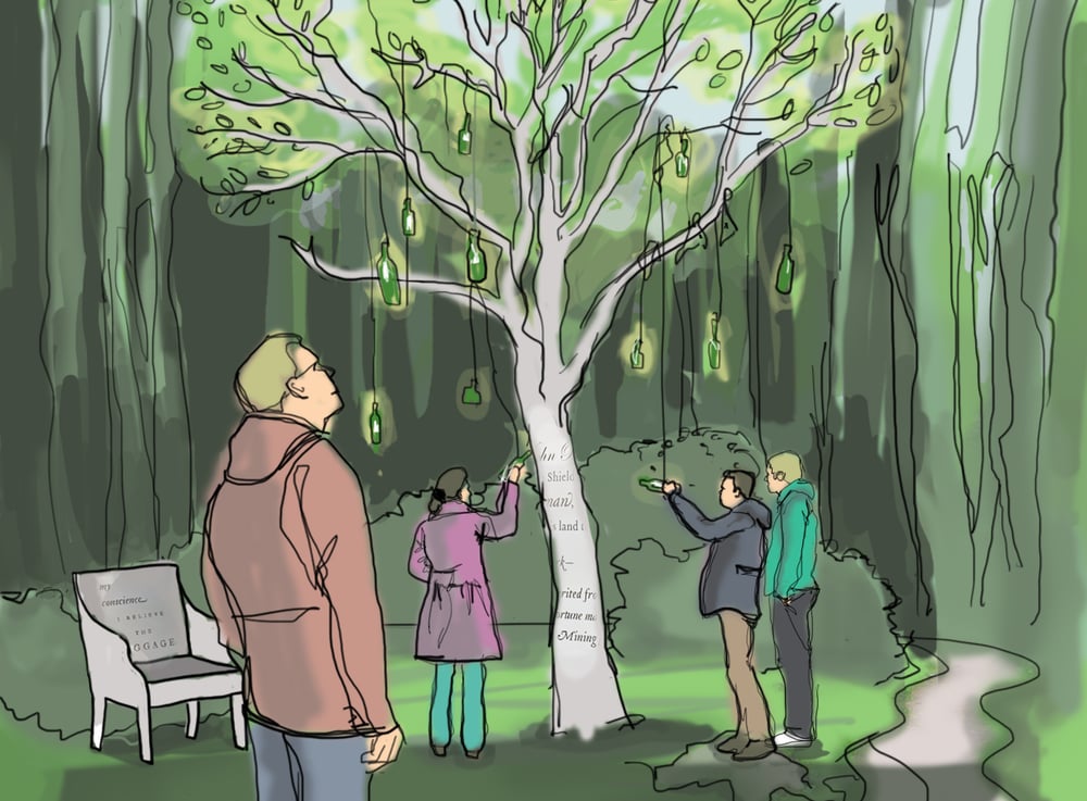 Konzeptzeichnung Wunschbaum