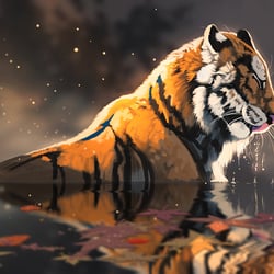 Tiger im Wasser 2