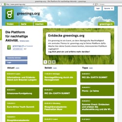 greenings – Die Plattform für nachhaltige Aktivität.
