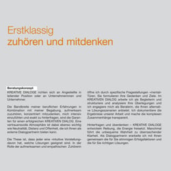 Kunde: Kreative Dialoge Berlin, Unternehmensbroschüre (Innenseite)