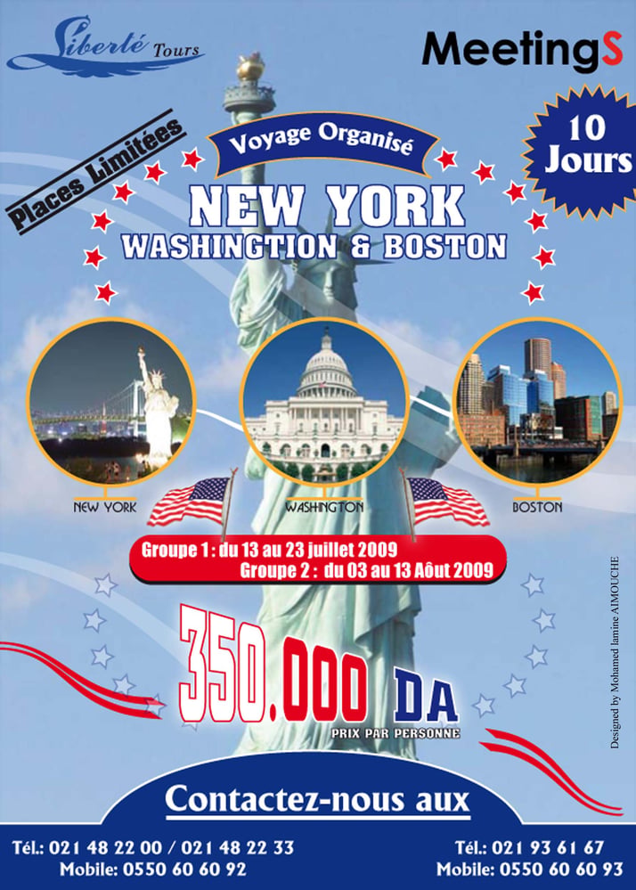 flyers for liberte tours ( travel agency )