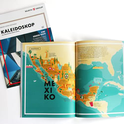 Illustrierte Mexiko Karte in Kaleidoskop – Das Magazin der Würth Gruppe