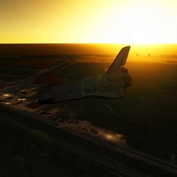 Approach Kennedy Space Center at sunset (iOS)