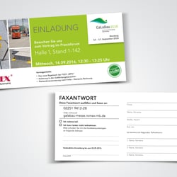 Einladungskarten / Flyer für ein Messe-Event