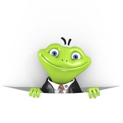 3D Character Frog for representation of the company