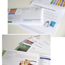 Bayer Diabetes, Anschreiben, Umschlag & Wissenskarten