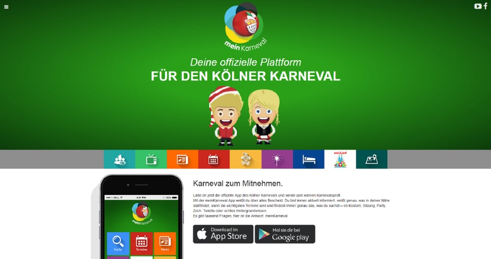 Webdesign, Umsetzung und Pflege der Webseite meinKarneval