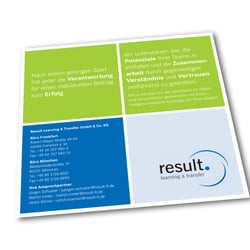 result learning & transfer | Imagekampagne | Klappkarten