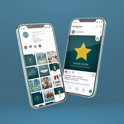 Neugestaltung des Instagram-Feeds von HotelOffice24 (Grafiken, Texte und Hashtags)