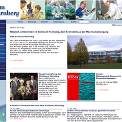 Screendesign für das Portal „Klinikum Nürnberg“