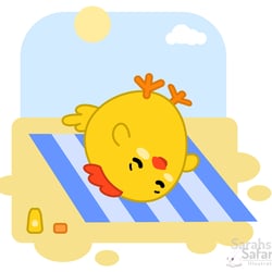 Chicken am Strand