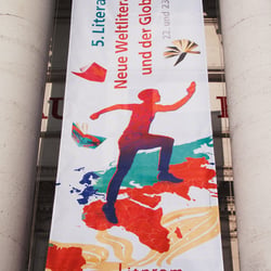 Fahne für die Literaturtage 2016 in Frankfurt/M