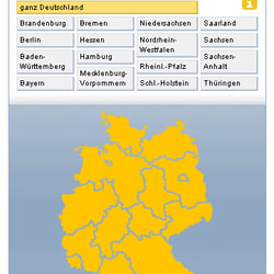 Tabs mit Auswahl Bundesland (Screenshot)