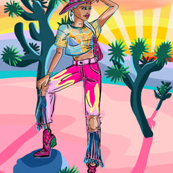 Artwork „Fashion Girl in Mojave Desert“