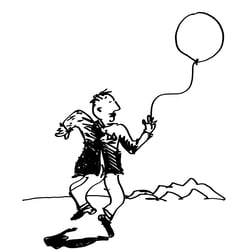 Mann mit Ballon