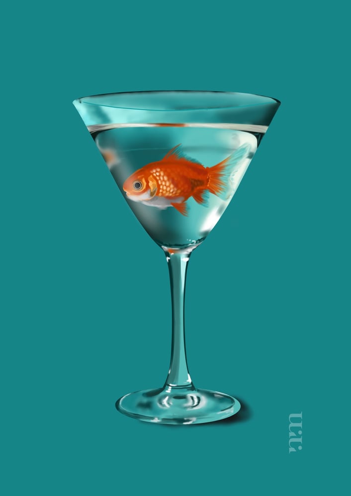Fisch im Glas – Digitale Illustration