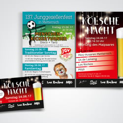 Flyer / Eintrittskarten für ein Junggesellenfest