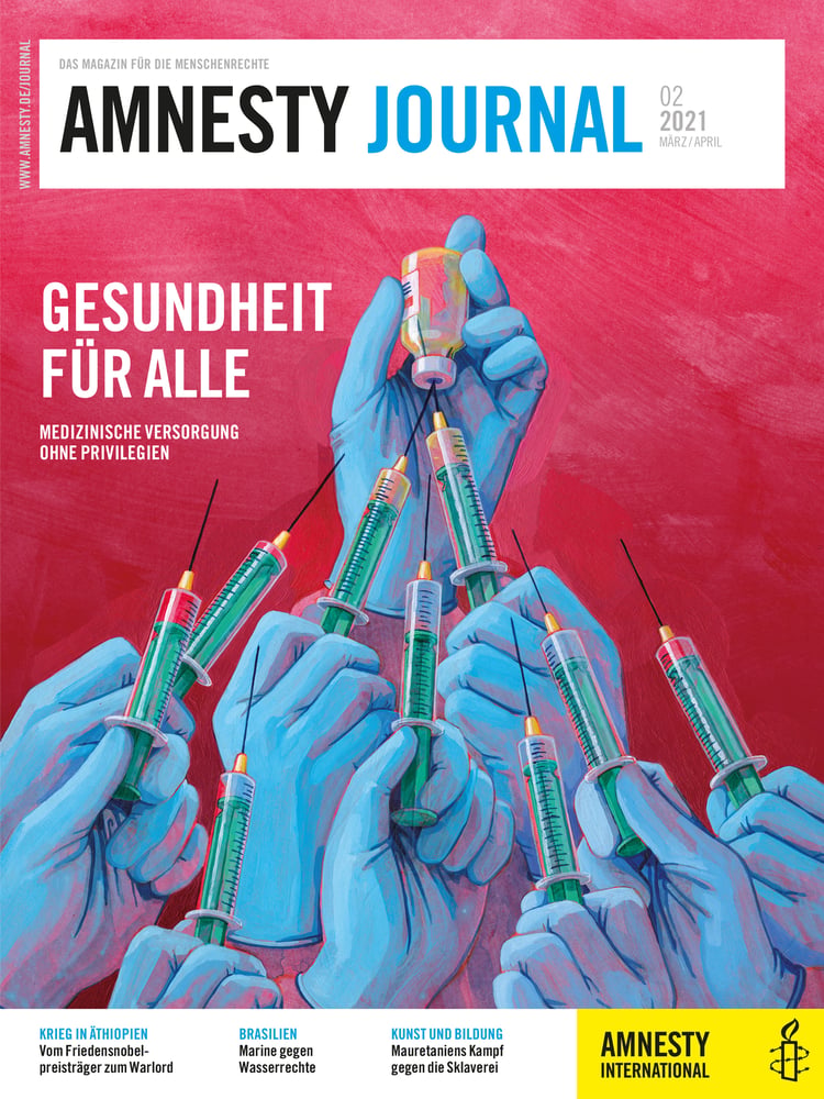 Coverillustration „Gesundheit für alle“ für Amnesty Journal