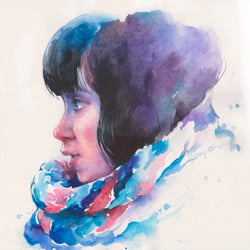 Porträt 4 / Aquarellfarben