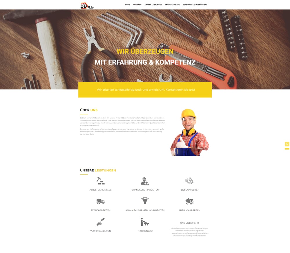 BD Bau GmbH Website