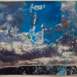 blauer himmel, monotypie und digitale grafik, 2019