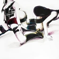 Tyffanie, 2006, Tusche, Farbstift und Wasser auf Papier, 92 × 88 cm