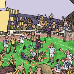 Fussball, Was ist verkehrt?-Suchbild fuer Kinder, KAKTUS-Magazin.