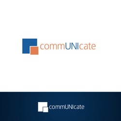 commUNIcate blau orange