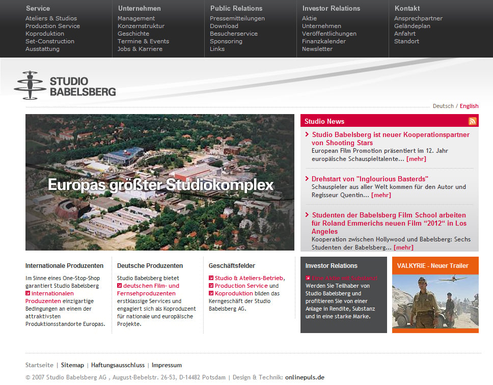Studio Babelsberg – Startseite