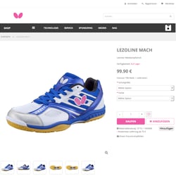 eShop-Produktseite (Sportartikelmarketing)