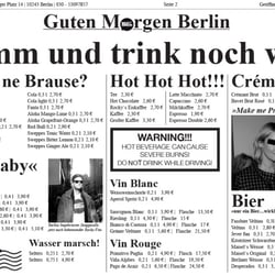 Frühstückskarte