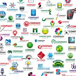 Wimmelbild unbenutzter Logos