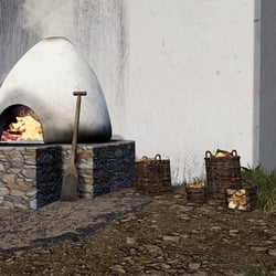 Rekonstruktion eines Ofens auf der virtuellen Burg
